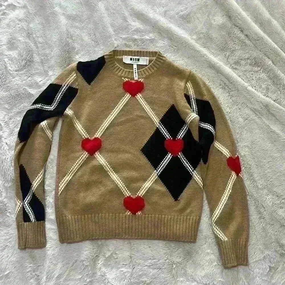 M S G M hearts and diamonds pattern sweater